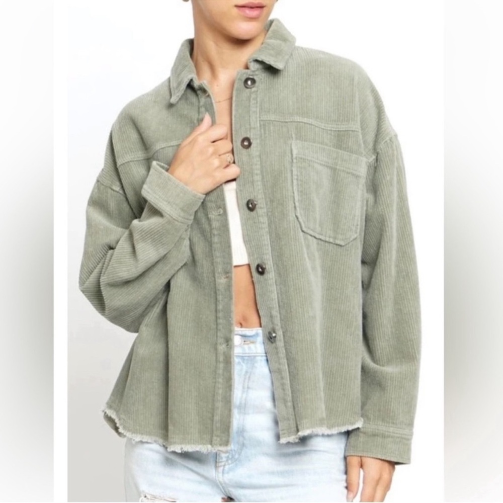 ZARA corduroy Shacket in CREAM! Worn once!! Size xxl; fits L-XXL